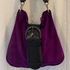 DEAN.  B18 BELT BAG - Handmade - Purple Suede Hobo Handbag. NWOT